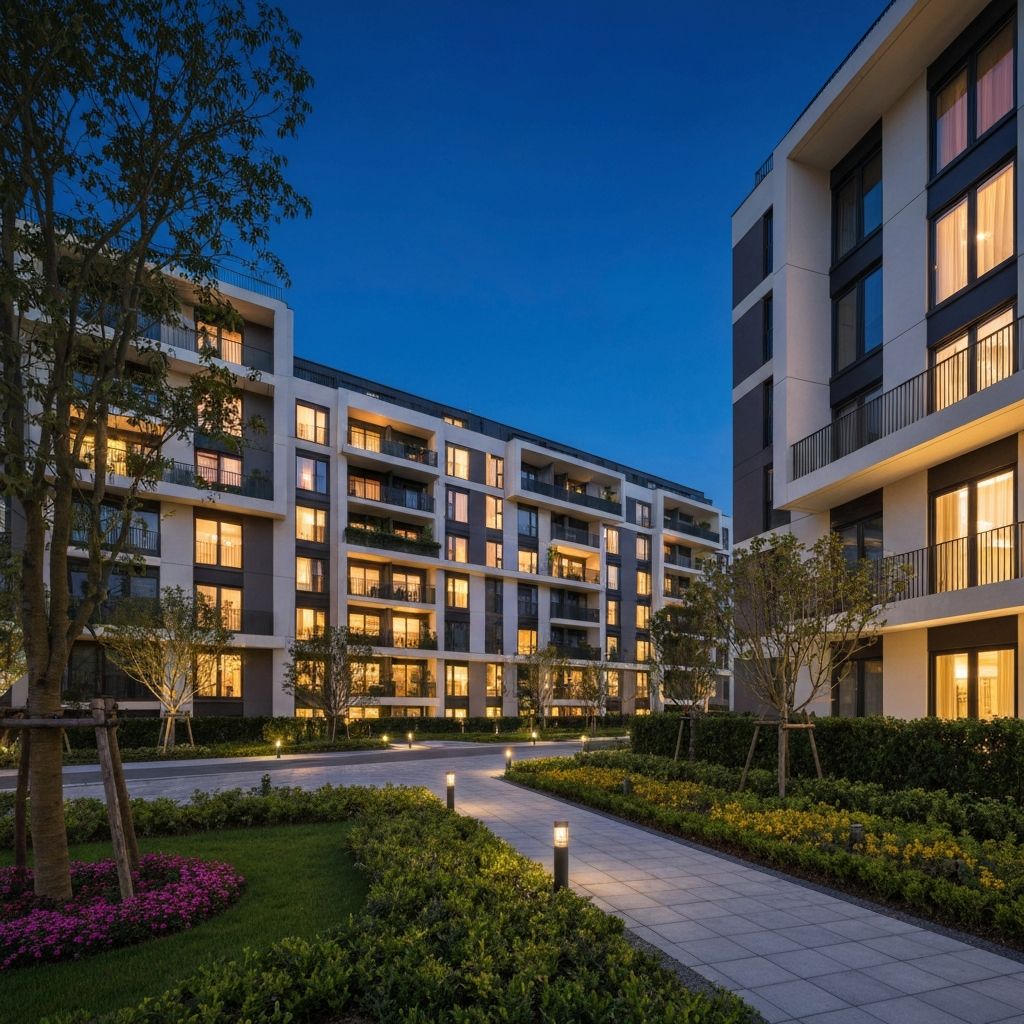A modern apartment community managed end-to-end with Rent Genie